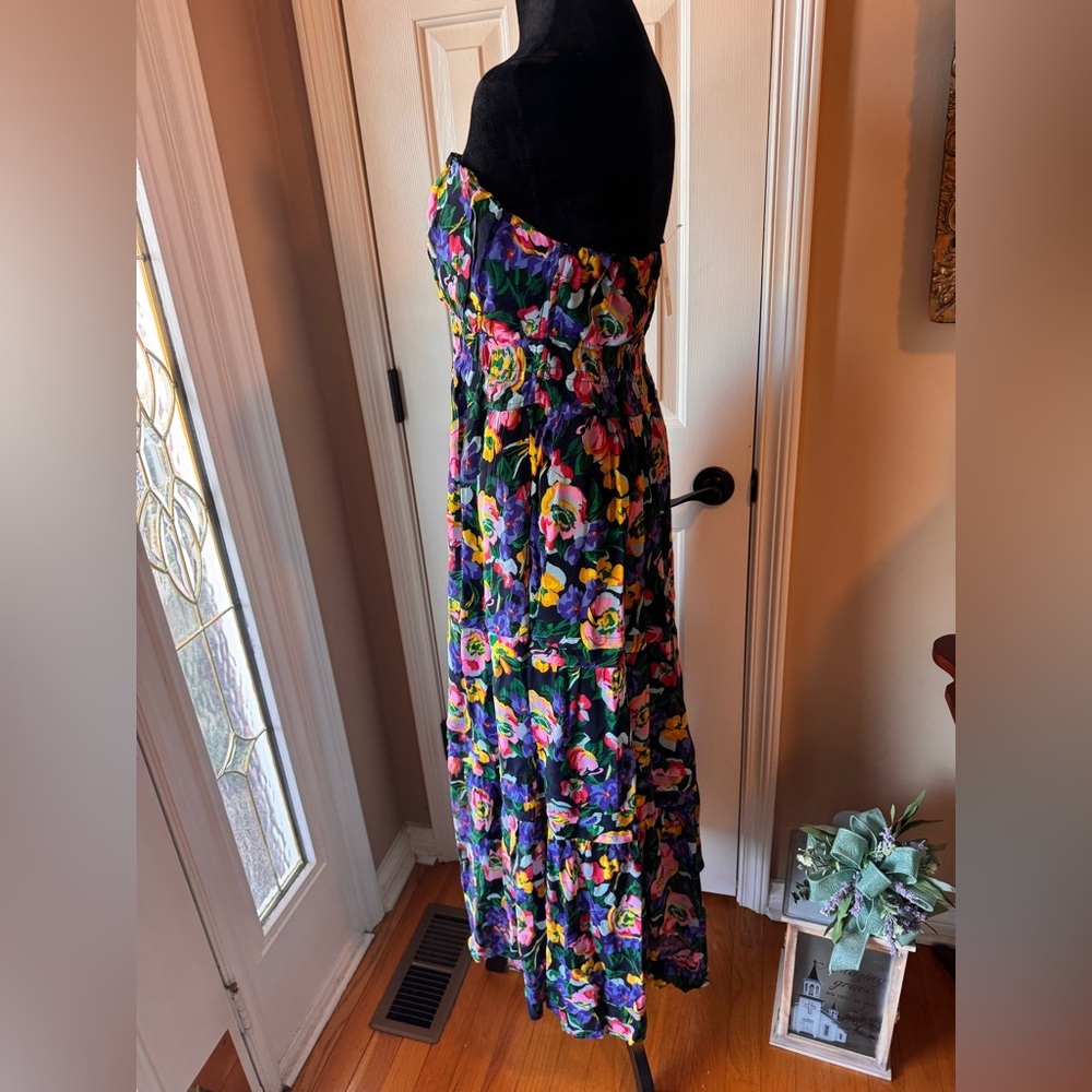 Anthropologie The Somerset Strapless Maxi Dress- Floral - Size Medium- NWT - Picture 10 of 15